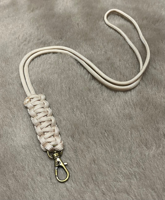 Paracord Lanyard – Pearl Rose & Antique Brass