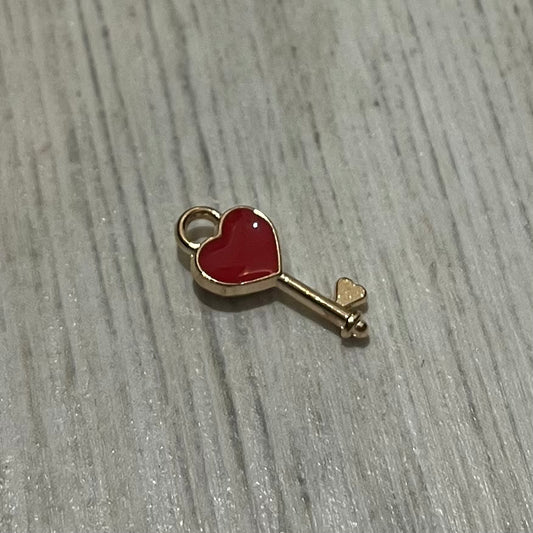 Heart Key Charm